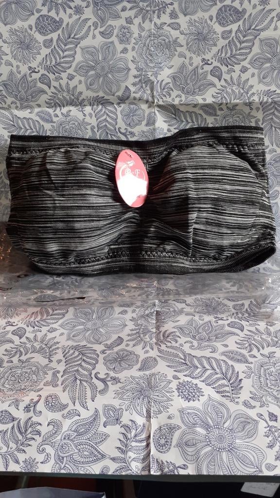 bustier bandeau noir et blanc neuf taille S/M, Kleding | Dames, Power flower, Ophalen of Verzenden, Overige kleuren, BH