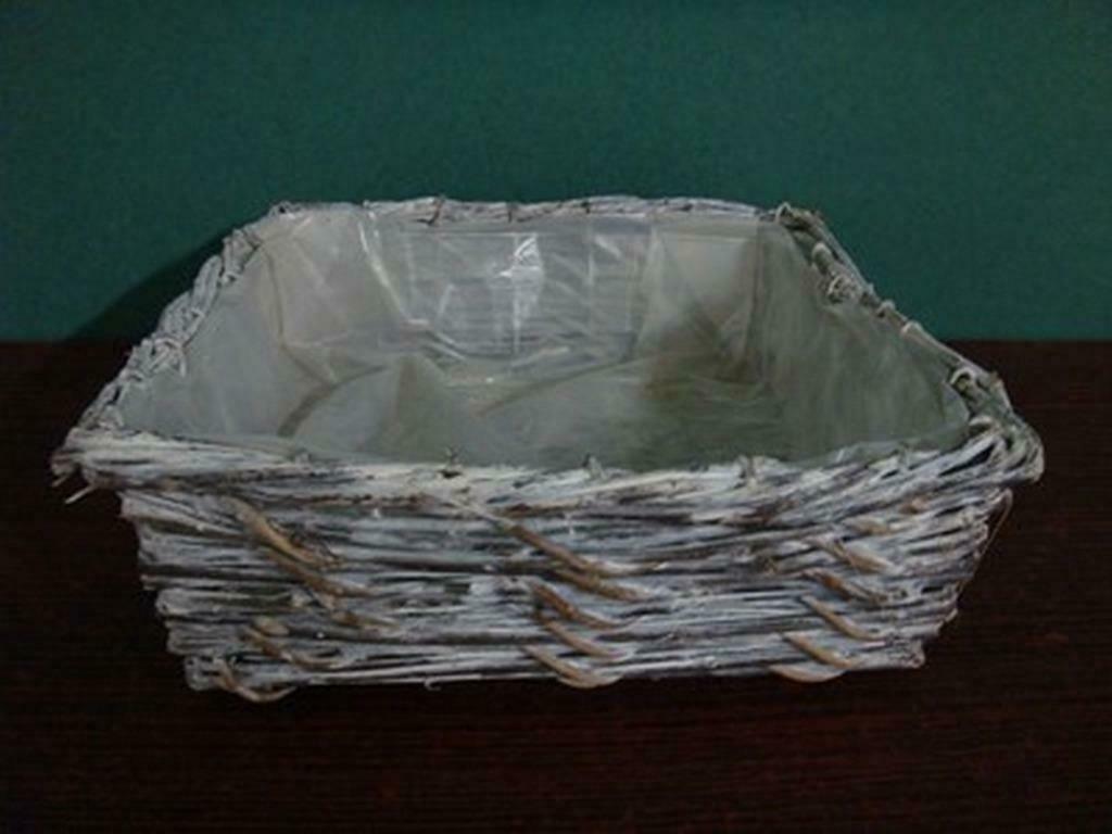 panier en vannerie avec intérieur en plastic, Enlèvement ou Envoi, Comme neuf, Osier, Panier