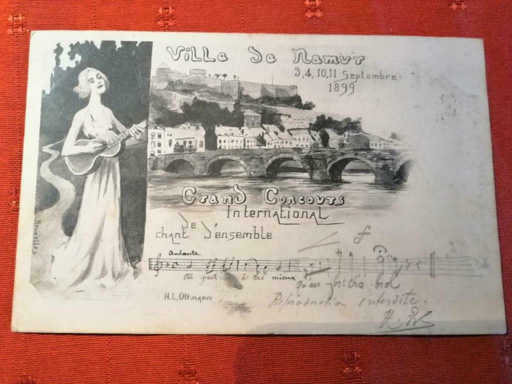 CP namur 1899 grand concours international de chant, Enlèvement ou Envoi, Affranchie, Namur
