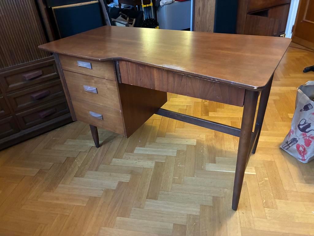 Bureau vintage Mid-Century Modern – style scandinave 50/60s, Enlèvement, Utilisé