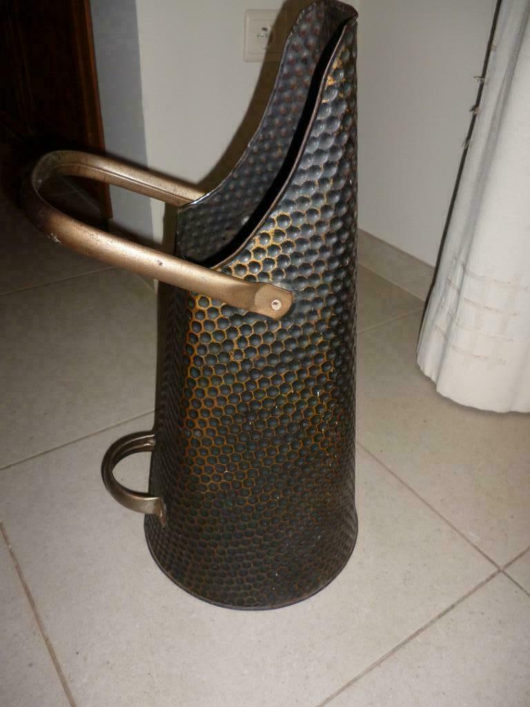 Antieke koperen kolenbak zeer decoratief handig voor pellets, Ophalen of Verzenden, Koper