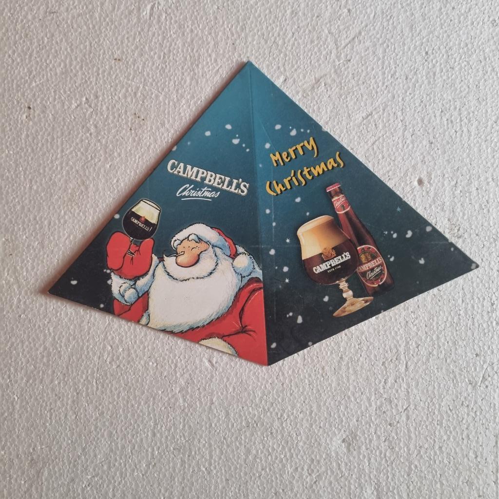 Publicité de table Campbell's Christmas (modèle 1), Verzamelen, Biermerken, Ophalen of Verzenden, Gebruikt, Reclamebord, Plaat of Schild