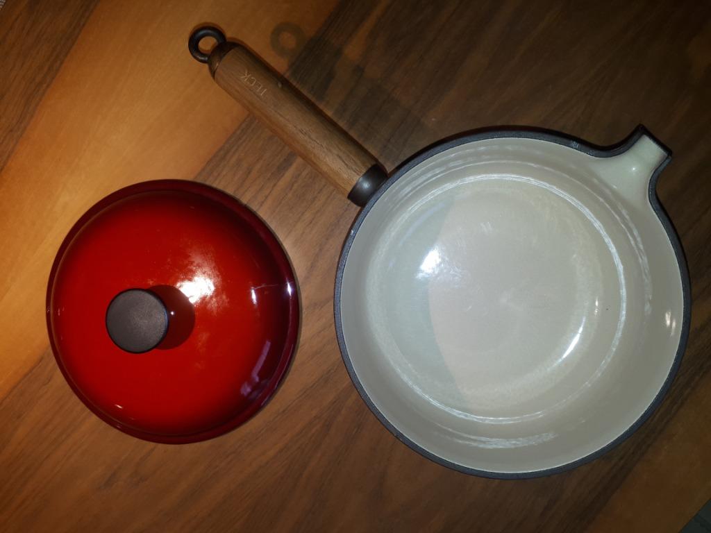 Le Creuset sauspan 20 cm, Huis en Inrichting, Ophalen, Gebruikt, Gietijzer