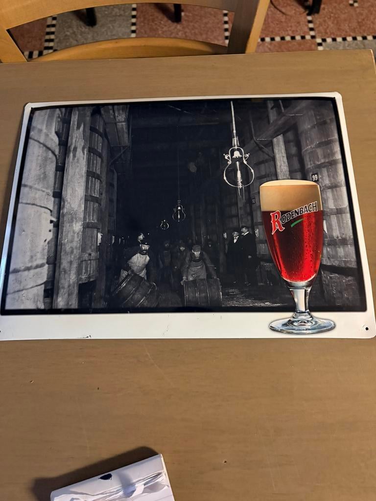 Reclame bord rodenbach, Verzamelen, Biermerken, Ophalen, Zo goed als nieuw, Reclamebord, Plaat of Schild, Overige merken