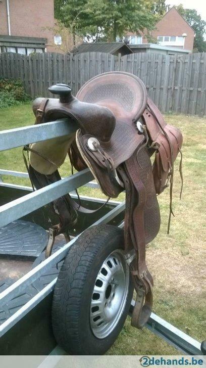 Antiek Oldtime westernzadel Denver Heiser + zadeltassen, Dieren en Toebehoren, Ophalen, Gebruikt, Western