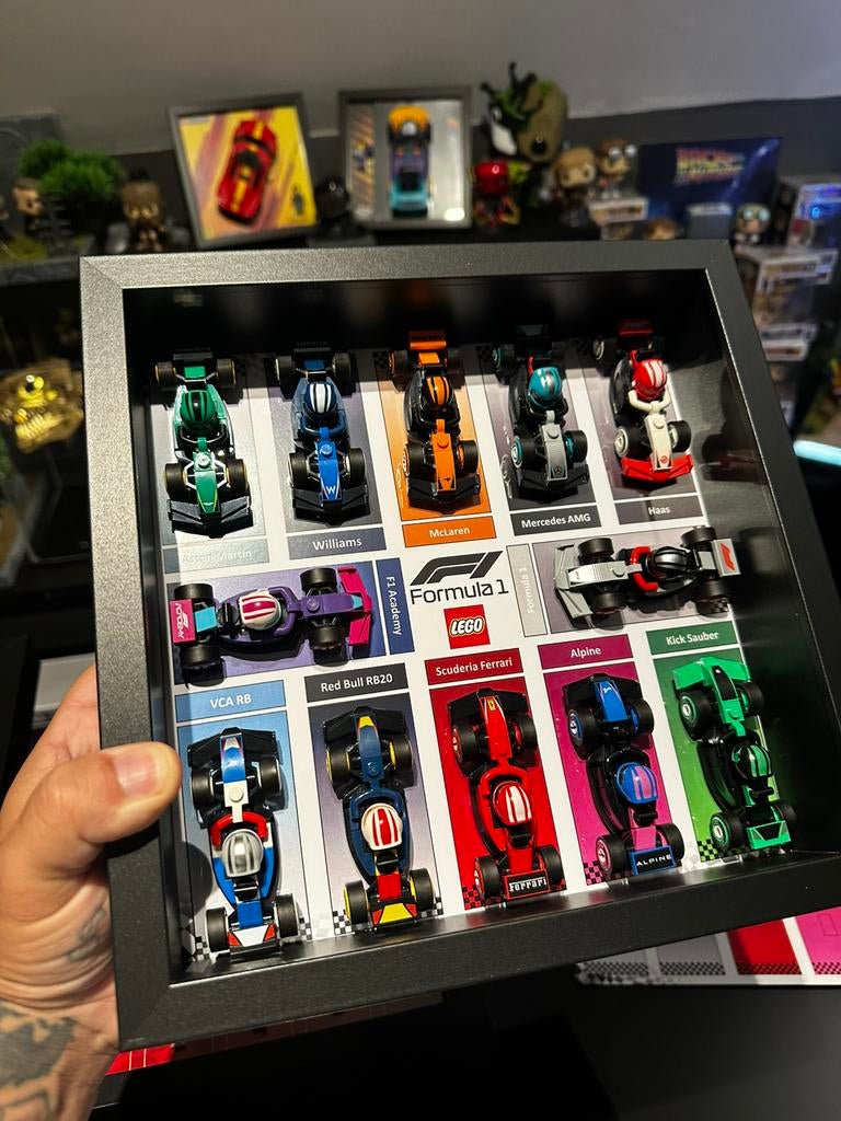 Mini LEGO F1 3D-frame — formaat 2525 cm (zonder LEGO), Ophalen of Verzenden, Zo goed als nieuw, Lego