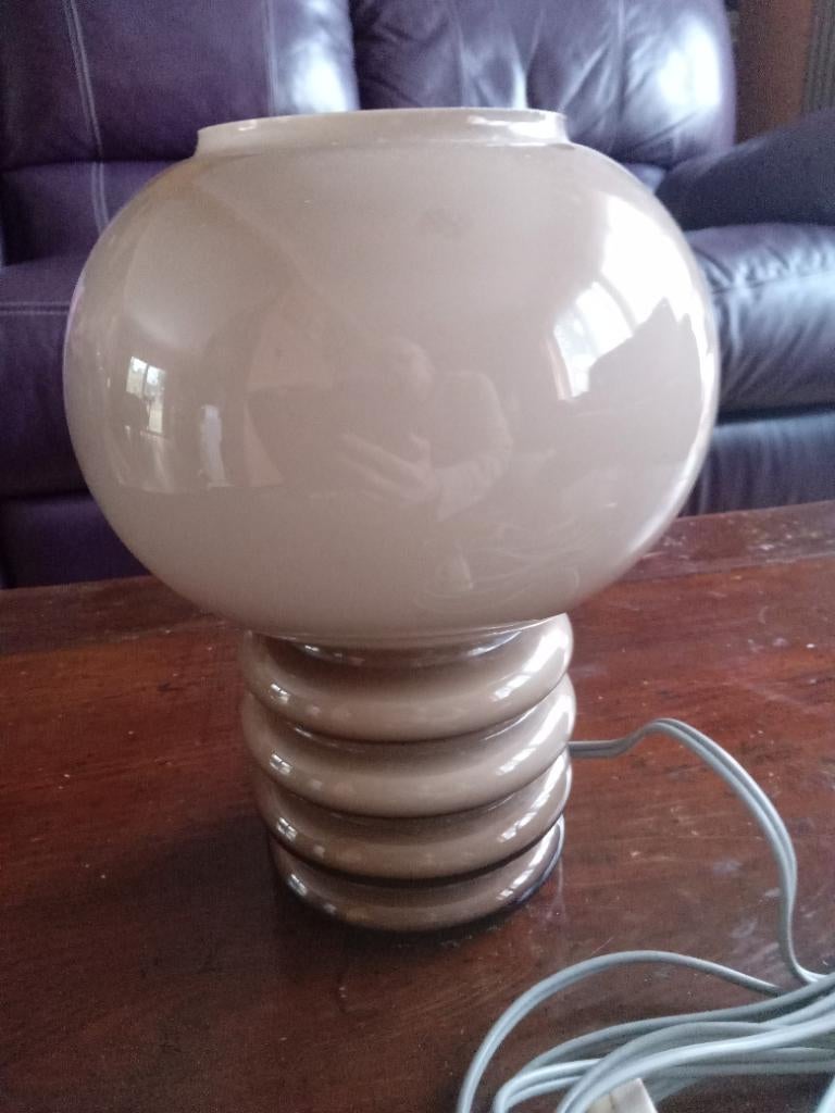 Rupel glazen paddenstoellamp, Ophalen, Vintage, Minder dan 50 cm, Glas