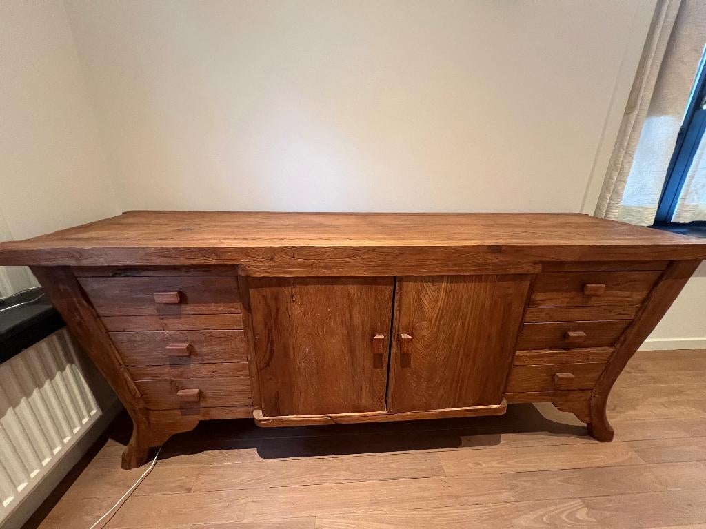 Massieve houten buffetkast / dressoir – landelijke stijl, Huis en Inrichting, Kasten | Buffetkasten, Ophalen, Gebruikt