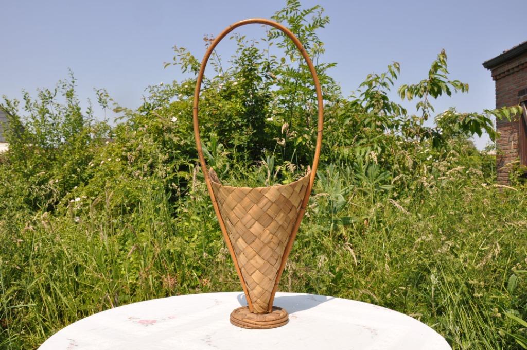 panier en bambou rotin tresse (2), Enlèvement ou Envoi, Osier, Comme neuf, Panier
