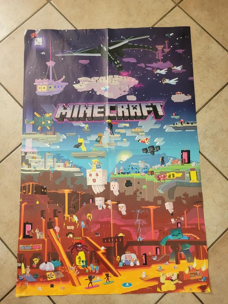 Minecraft grote poster, Ophalen, Zo goed als nieuw