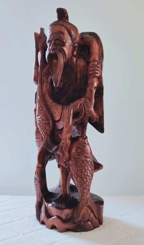 Palissandre sculpté asiatique Visser, Antiquités & Art, Enlèvement ou Envoi