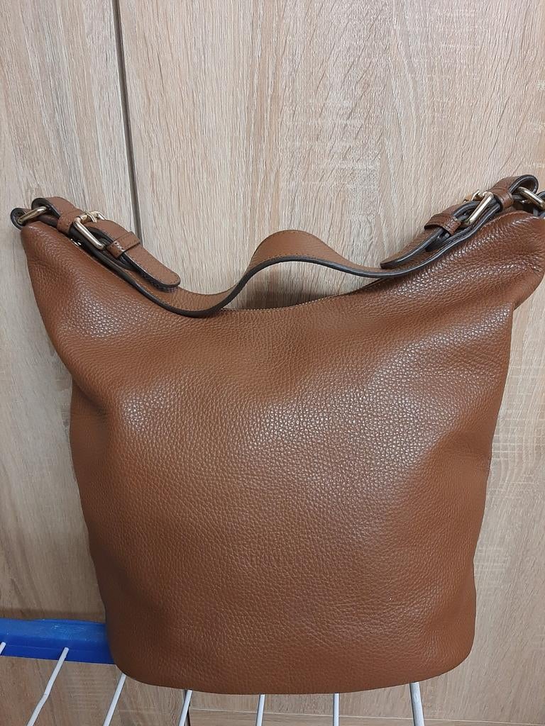 Élégant NEUVILLE Brussels hobo cuir grainé comme neuf, Enlèvement ou Envoi, Brun, Sac à main
