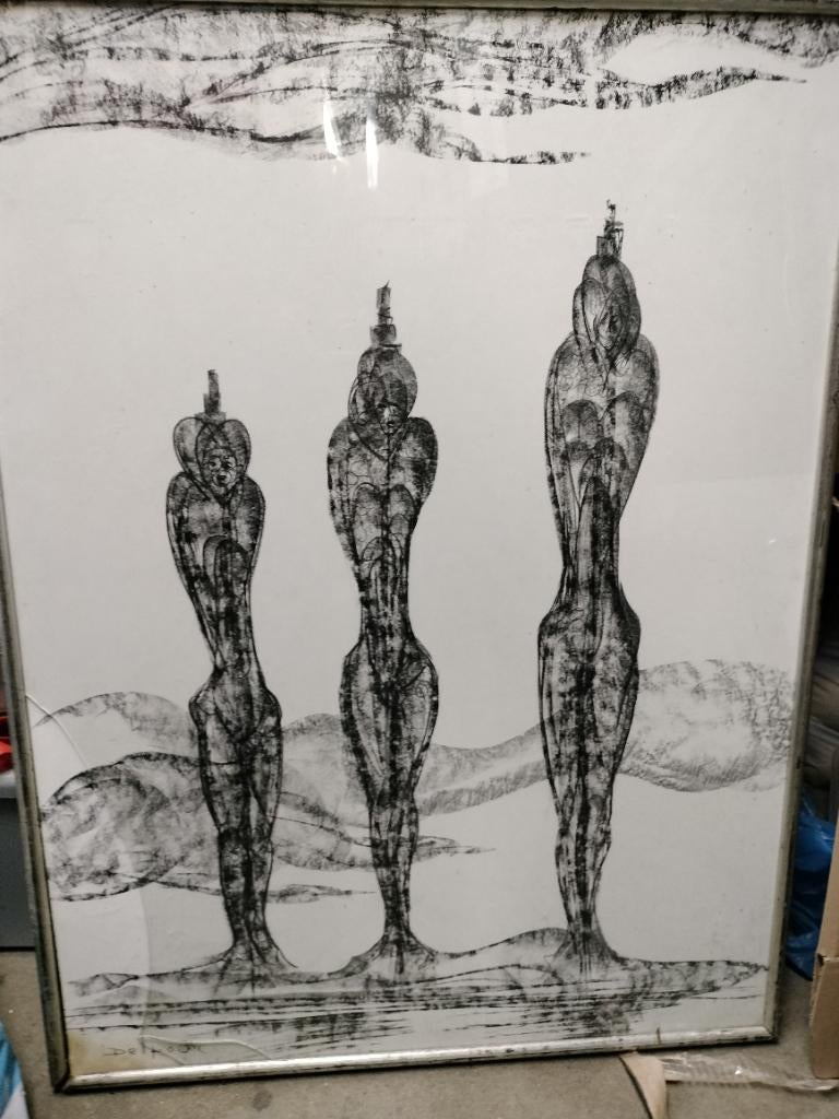 Fusain Charles Delporte, Antiek en Kunst, Kunst | Overige Kunst, Ophalen