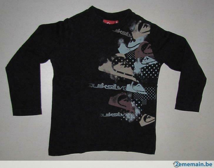 T-Shirts QuickSilver manche longue noir 8 ans GV78, Ophalen of Verzenden, Nieuw, Jongen of Meisje, Shirt of Longsleeve