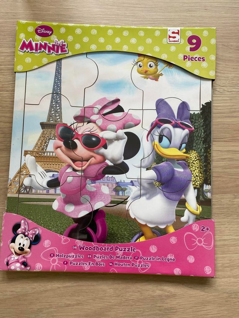Nieuwe houten Minnie Mouse puzzel, nog in de verpakking., Enlèvement ou Envoi, Neuf