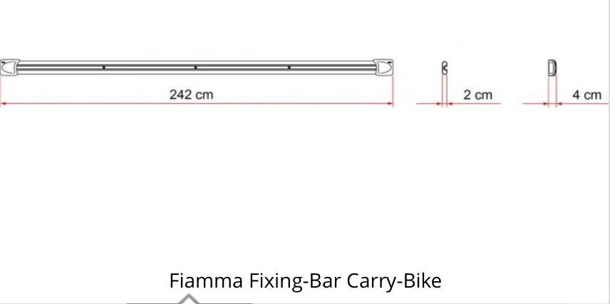 Fiamma Fixing-Bar Carry Bike (2 rails 242 cm long)