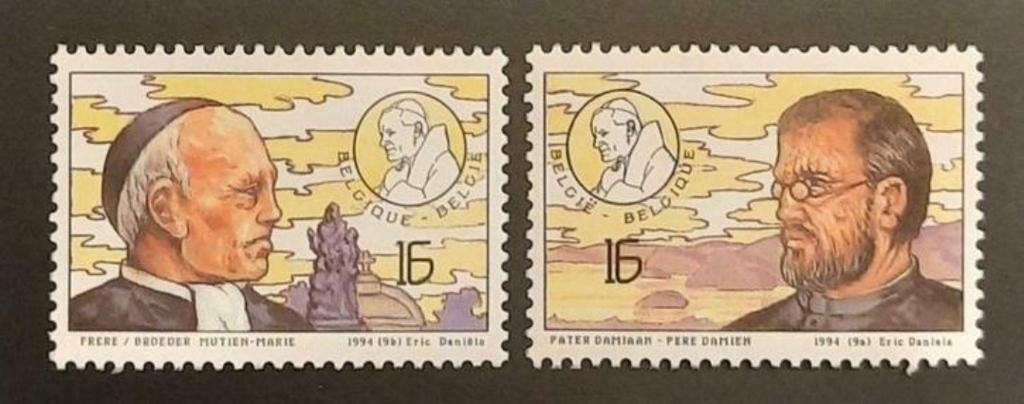 België: OBP 2557/58 ** Damiaan en Mutien-Marie 1994., Frankeerzegel, Ophalen of Verzenden, Zonder stempel, Postfris