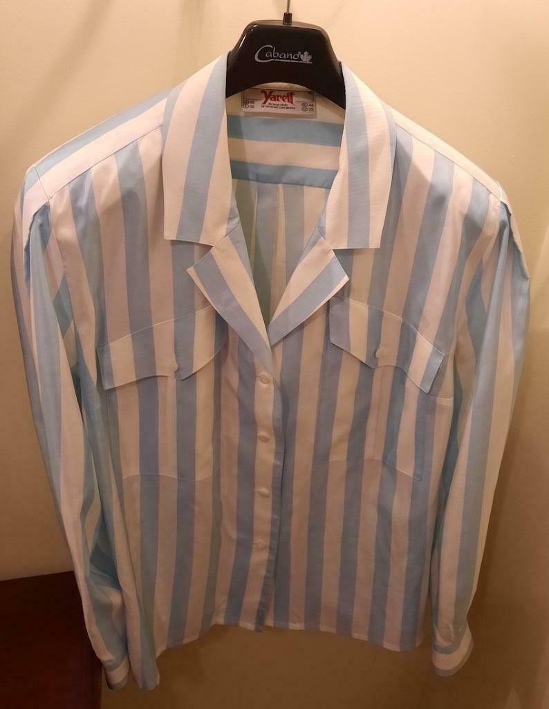 Blouse met indrukwekkende strepen, Kleding | Dames, Topjes, Zo goed als nieuw, Maat 46/48 (XL) of groter, Blauw, Lange mouw, Verzenden