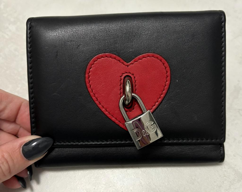 zwarte lederen portefeuille Dolce & Gabbana, Handtassen en Accessoires, Portemonnees, Ophalen, Zwart, Zo goed als nieuw, Dolce & Gabbana