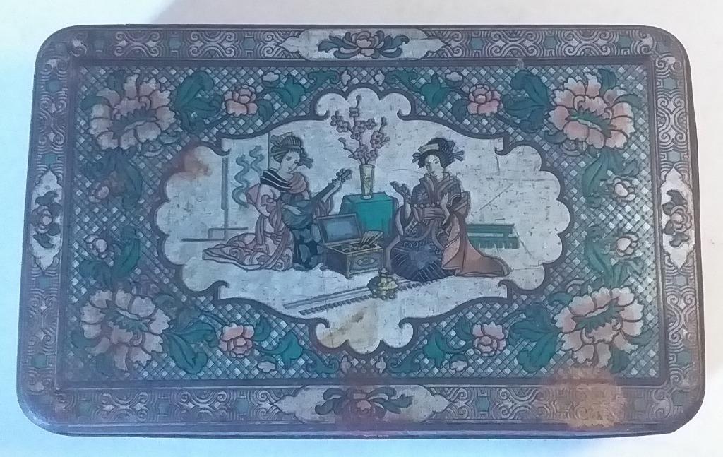 antieke blikken doos met Chinese decoratie, Enlèvement ou Envoi
