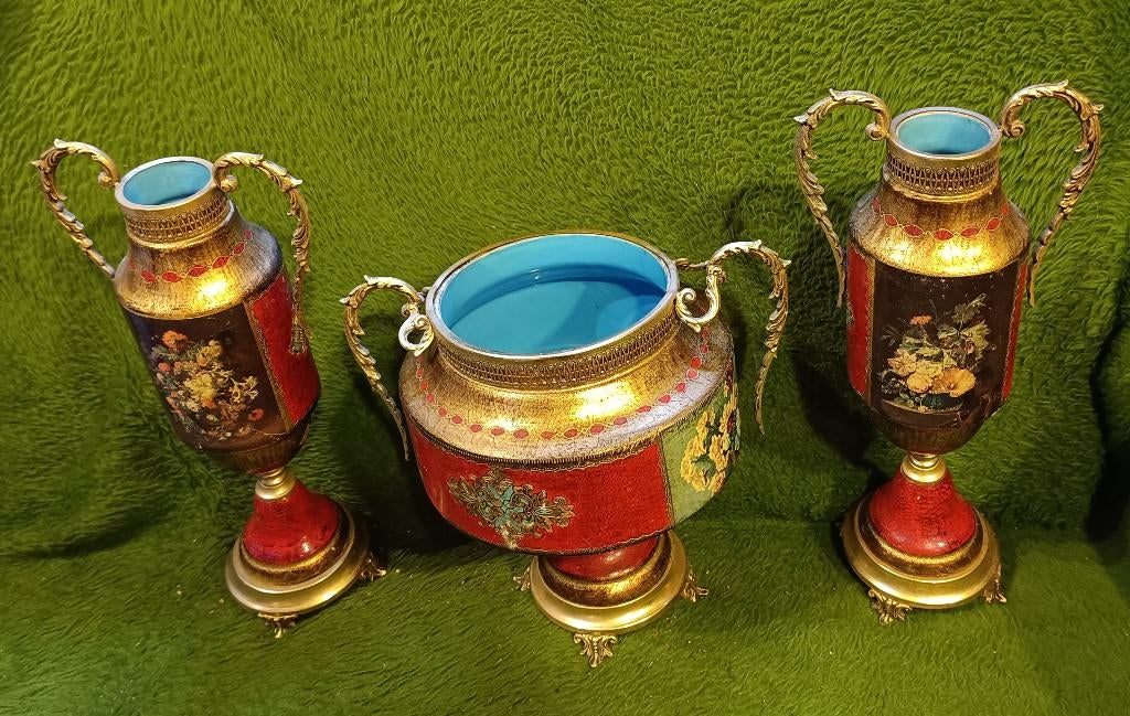 Set Cloisonné vazen te koop., Ophalen of Verzenden