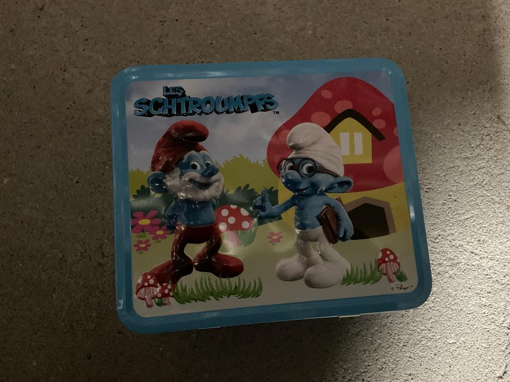 Metalen koffertje smurfen, Verzamelen, Ophalen, Zo goed als nieuw