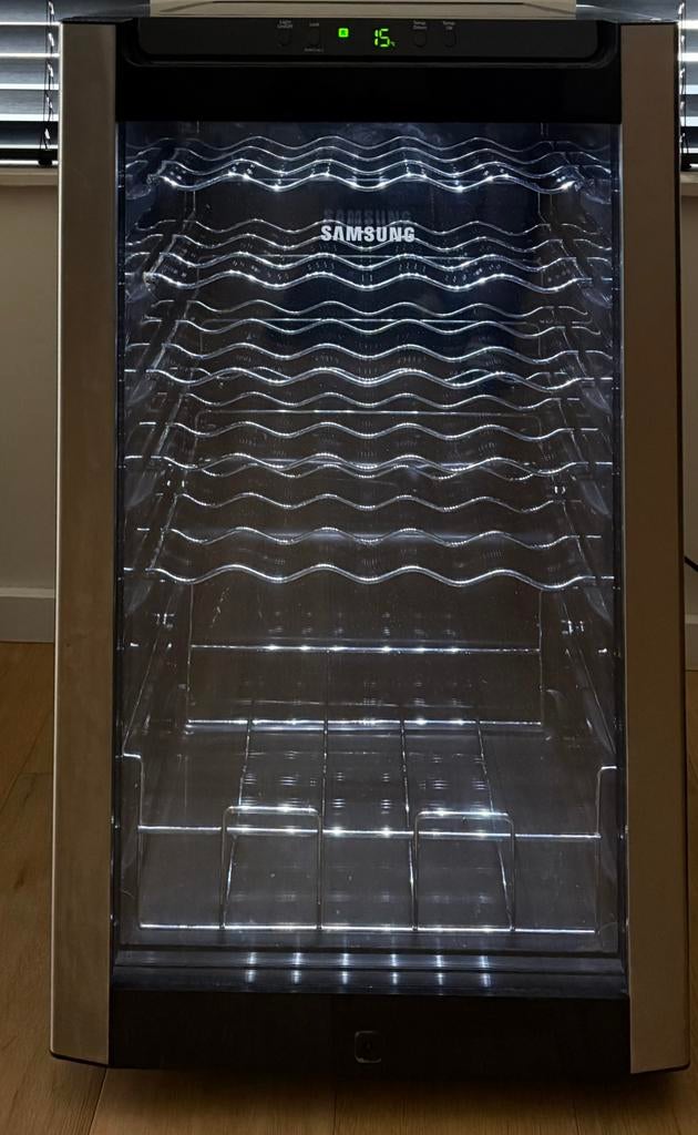 Wijnkoeler Samsung RW33EBSS, Elektronische apparatuur, Zonder vriesvak, 100 tot 150 liter, Zo goed als nieuw, 45 tot 60 cm