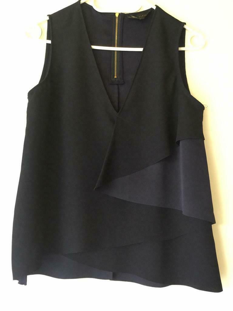 Ted Baker donkerblauw topje maat 1 (34,kleine 36), Blauw, Ophalen of Verzenden, Zo goed als nieuw, Zonder mouw