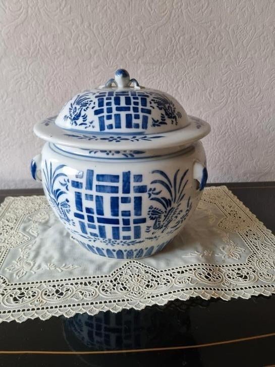 Antiek Chinese gemberpot met deksel., Ophalen of Verzenden