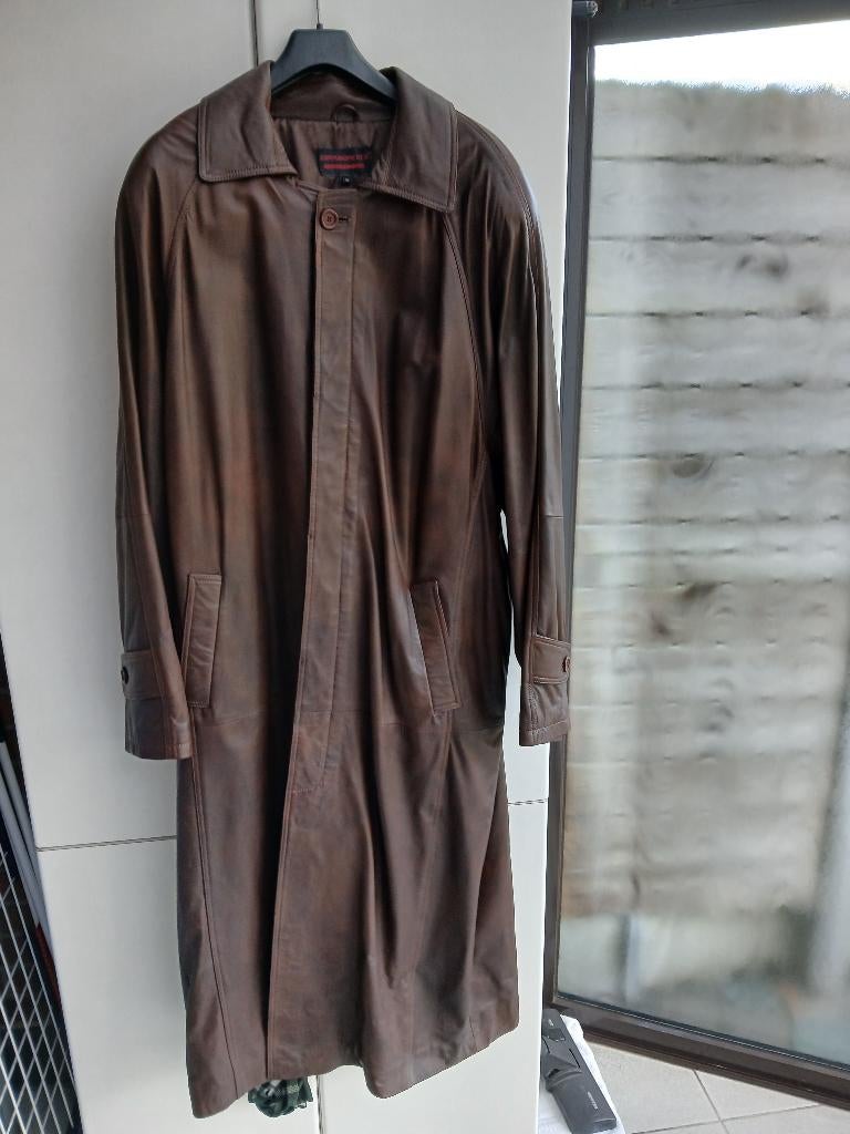 Lange leren jas, Kleding | Heren, Ophalen, Nieuw, Maat 56/58 (XL), Bruin