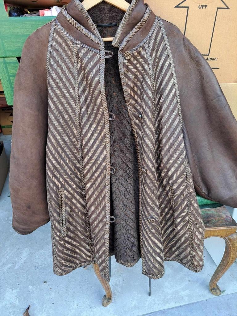 Vintage - retro leder jas, met pels, dames, XL, Ophalen of Verzenden, Zo goed als nieuw, Maat 46/48 (XL) of groter