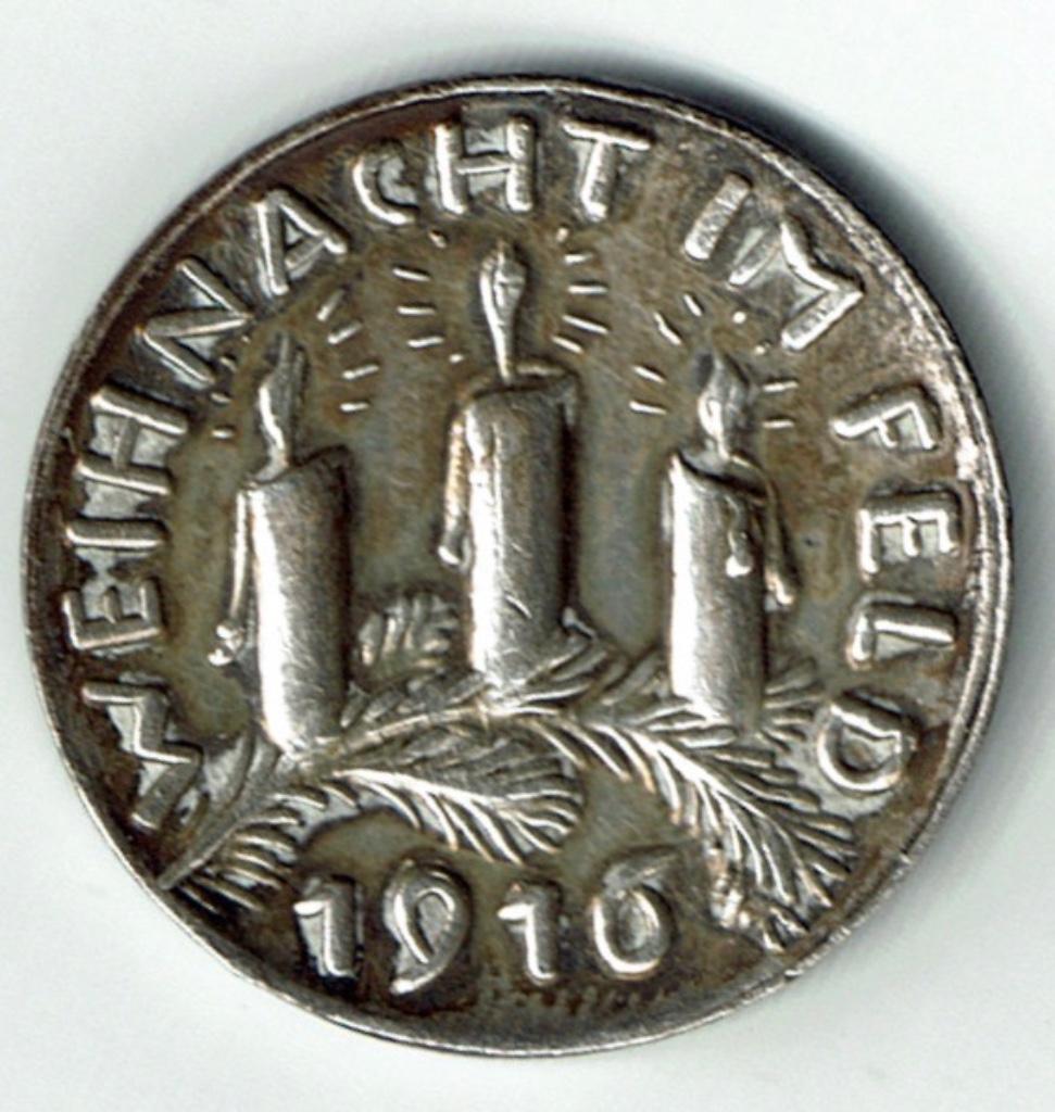 Rare médaille d'argent Weihnacht im Feld 1916, Envoi, Ruban, Médaille ou Ailes