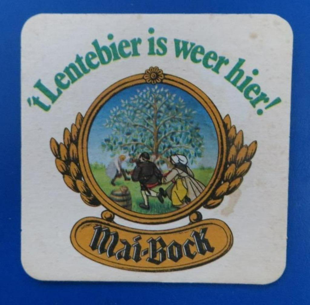 Bierviltje Mai-Bock 't Lentebier is weer hier !, Verzamelen, Ophalen of Verzenden, Gebruikt, Viltje(s), Overige merken