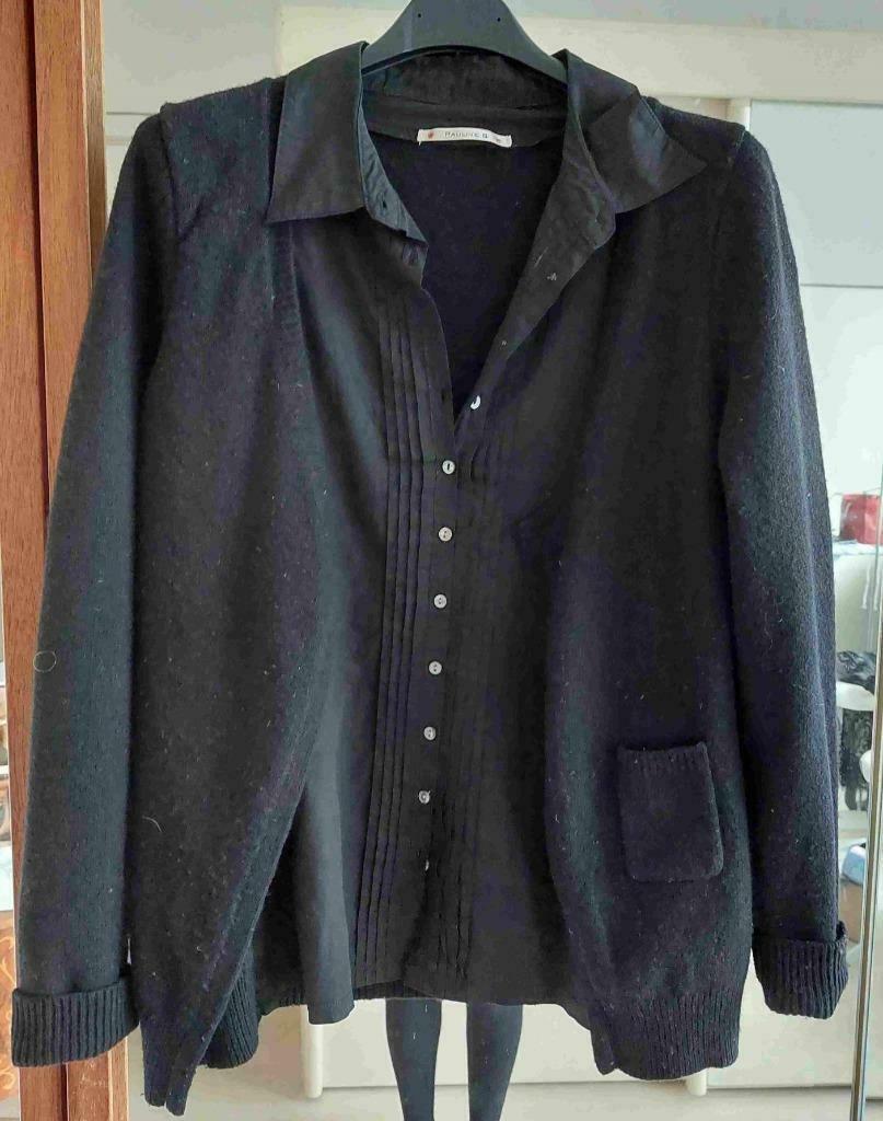 chemisier cardigan blouse noir gilet laine attaché Pauline B, Vêtements | Femmes, Pulls & Gilets, Enlèvement ou Envoi, Taille 36 (S)