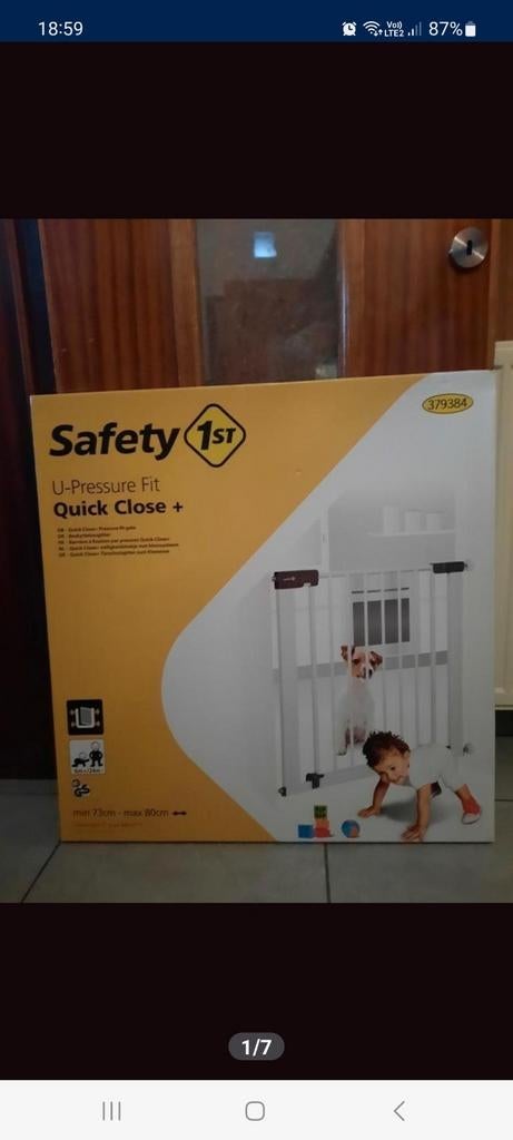 Barrière Safety pour porte ou escalier 73 à 80cm, Enlèvement ou Envoi, Neuf