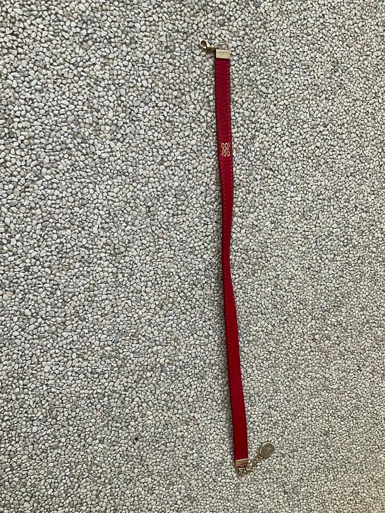 Lancel merk rood lederen dubbele draai armband, Enlèvement ou Envoi, Comme neuf, Rouge