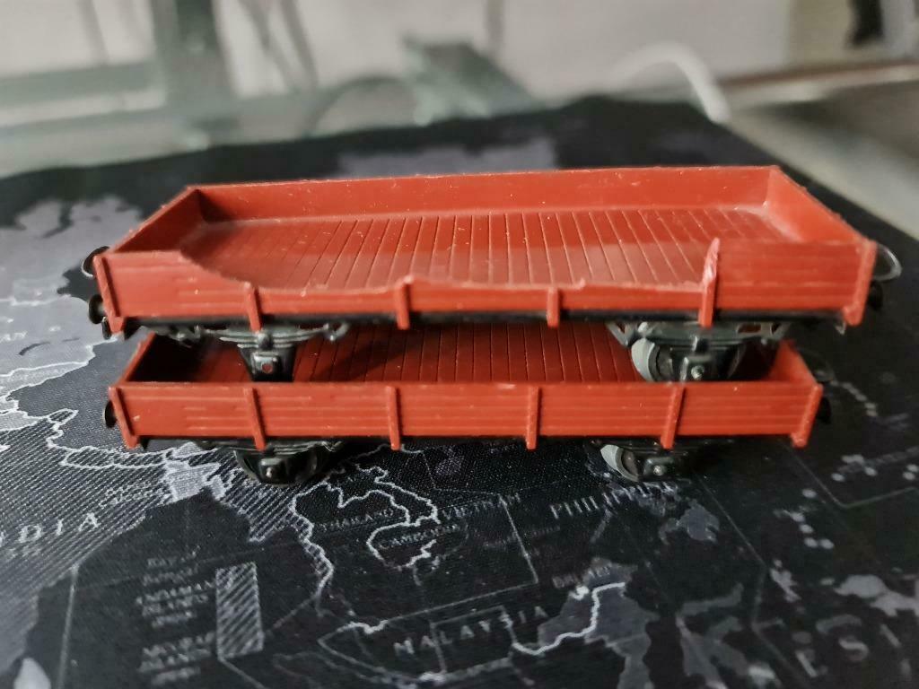 MARKLIN - Lot de 2 anciens wagons plateaux rouges, Enlèvement ou Envoi, Utilisé, Train, Modèle réduit