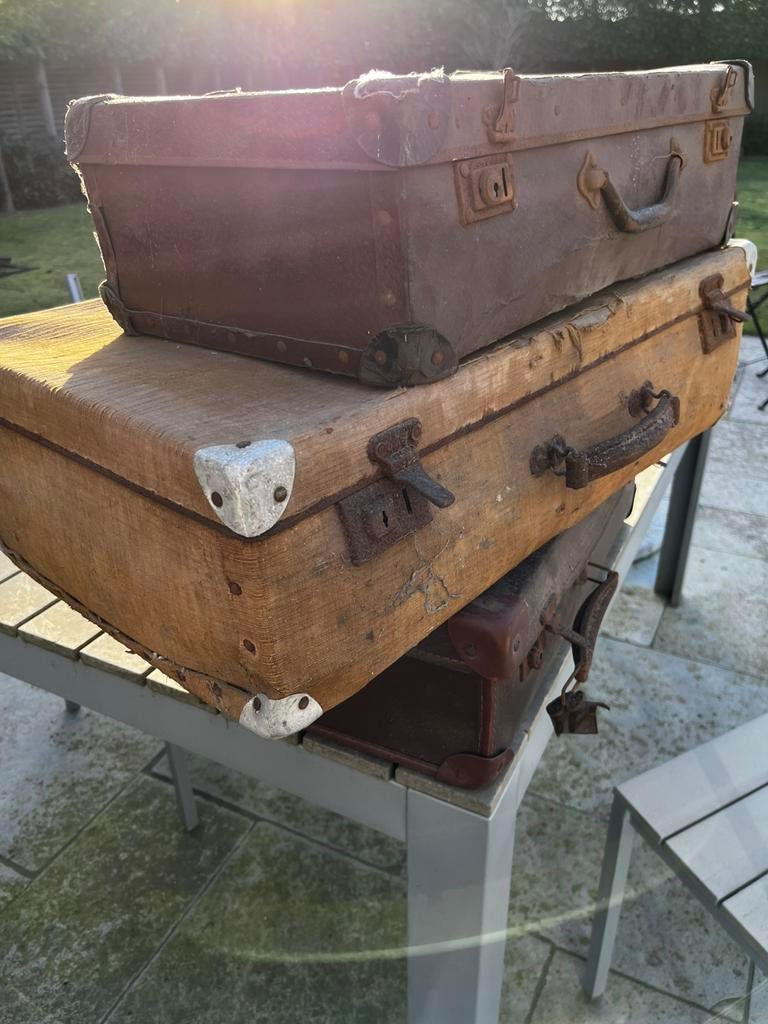 3 antieke reiskoffers, 50 à 100 cm, Enlèvement, Utilisé, 50 à 75 cm
