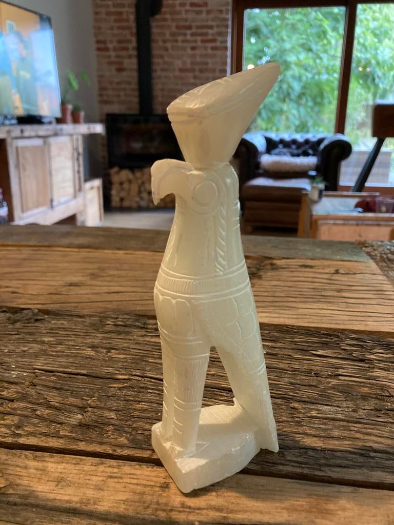 Antique Egyptian Hand Carved Soap Stone Horus Falcon, Antiek en Kunst, Ophalen of Verzenden