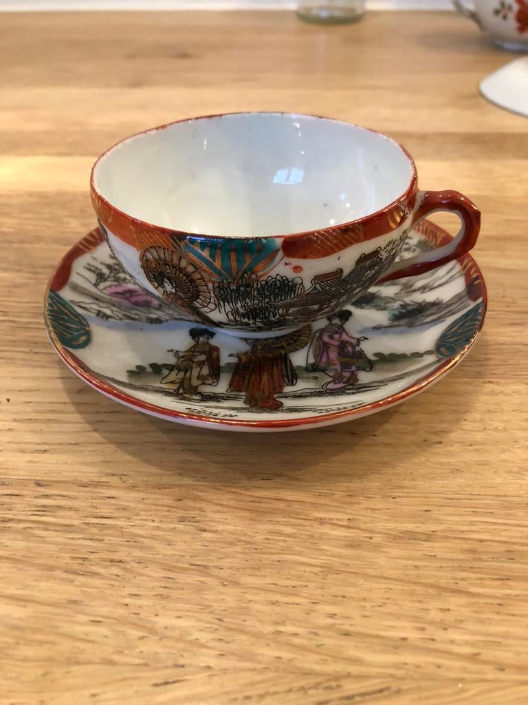 PORSELEIN KOP EN SCHOTEL JAPANS MOOI EN FIJN!, Antiek en Kunst, Antiek | Porselein, Ophalen of Verzenden