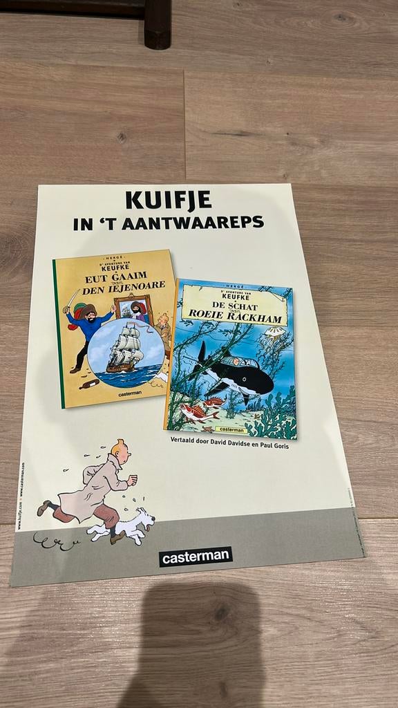 Affiche d'Hergé Tintin en dialecte anversois, Enlèvement ou Envoi, Tintin, Neuf