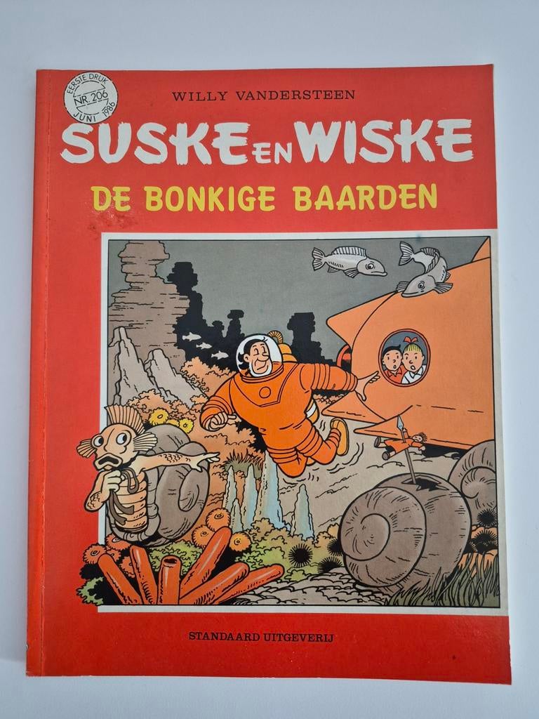 Suske en wiske eerste druk nr, 206 juni 1986, Gelezen, Willy Vandersteen, Eén stripboek, Ophalen of Verzenden