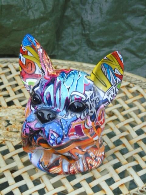 bulldog buste chien multi couleurs ..., Maison & Meubles, Enlèvement ou Envoi, Neuf
