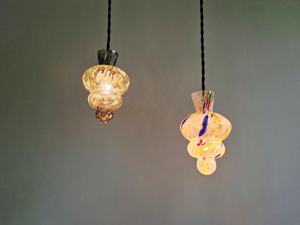 Duo de suspensions en verre soufflé, Murano, 1950-60, Enlèvement ou Envoi
