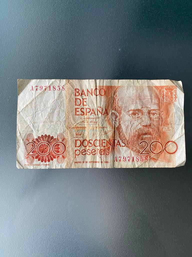 Billet de 200 pesetas 1980, Enlèvement ou Envoi, Autres pays, Billets en vrac