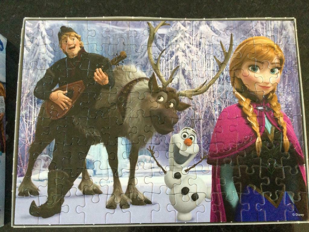 Puzzel Frozen 100 st., Ophalen of Verzenden, Meer dan 50 stukjes, Zo goed als nieuw, 4 tot 6 jaar