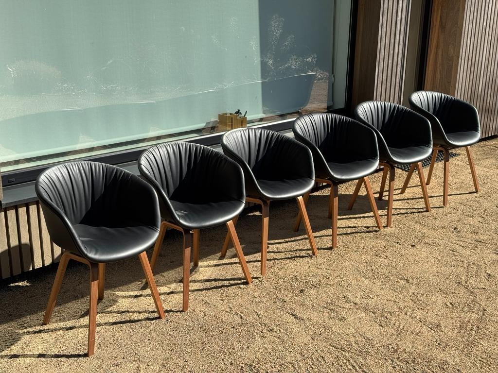 6 Onberispelijke HAY ACC 23 zachte stoelen, Ophalen, Zwart, Vijf, Zes of meer stoelen, Leer