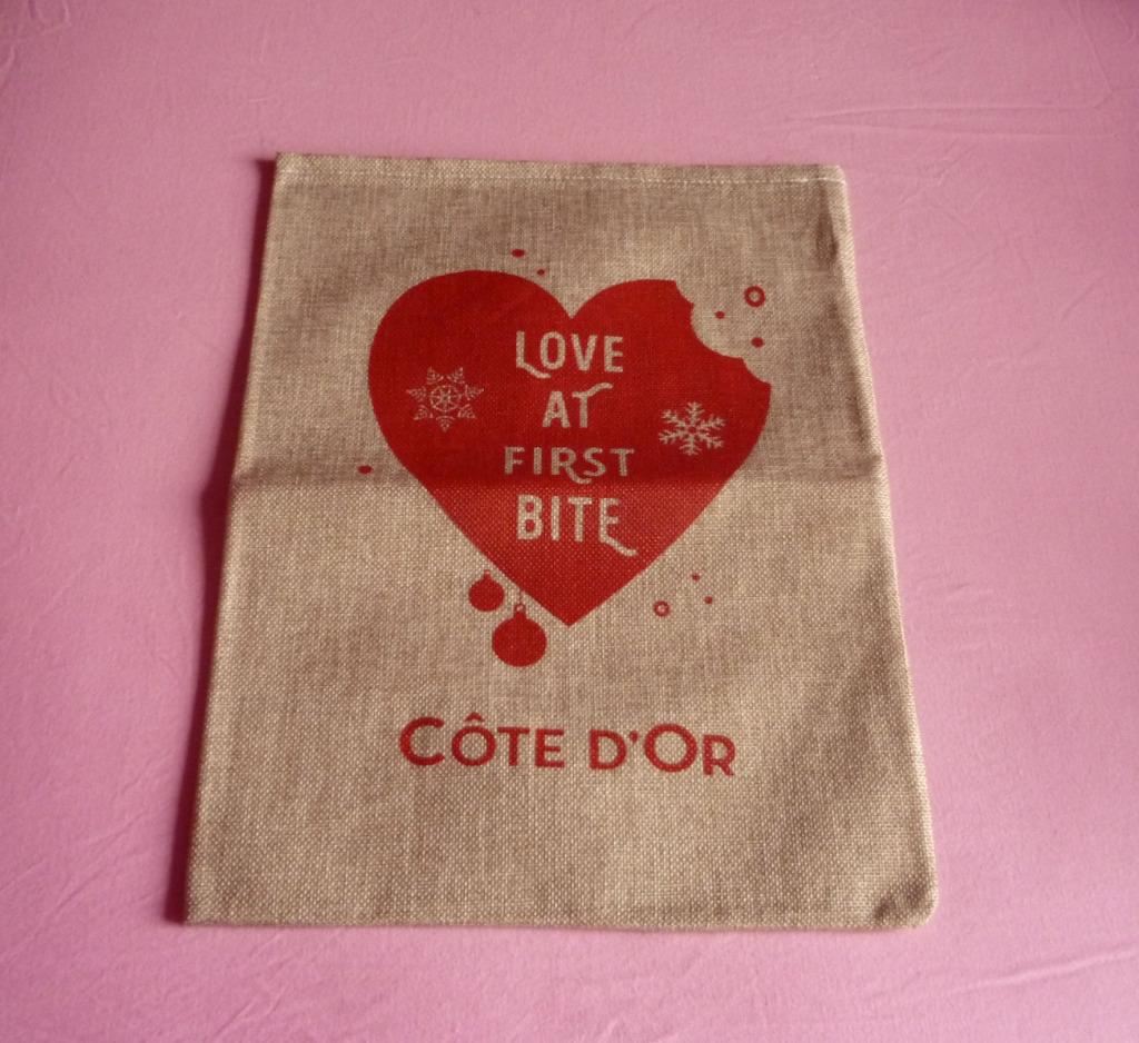 Juten zak jute tas met rood satijnen lint Hart, Ophalen of Verzenden