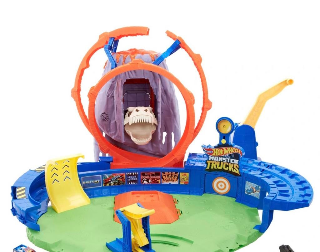 Hot Wheels Monster Trucks Baan T-Rex Vulkaanarena, Enlèvement, Comme neuf