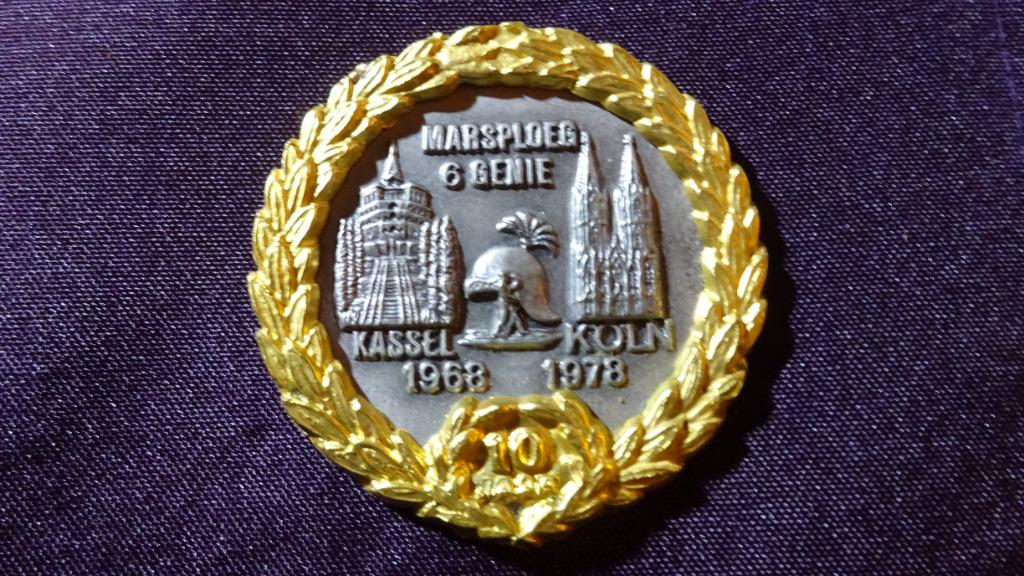 Marsmedaille ABL Marsploeg 6e Genie Kassel Köln 1968 1978, Verzamelen, Verzenden, Landmacht, Lintje, Medaille of Wings